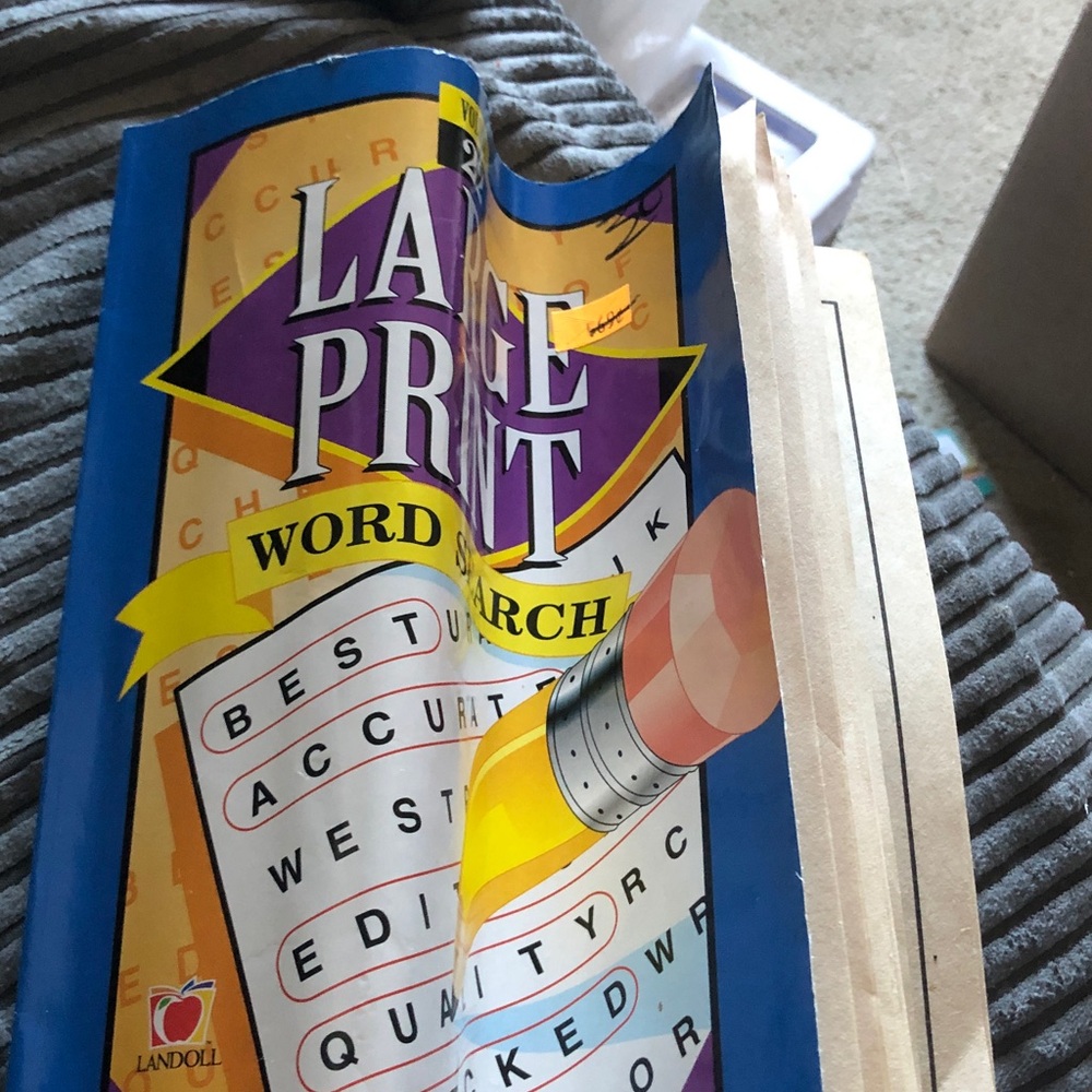 Dollcake Bright Blue and Yellow Word Search Party Poster